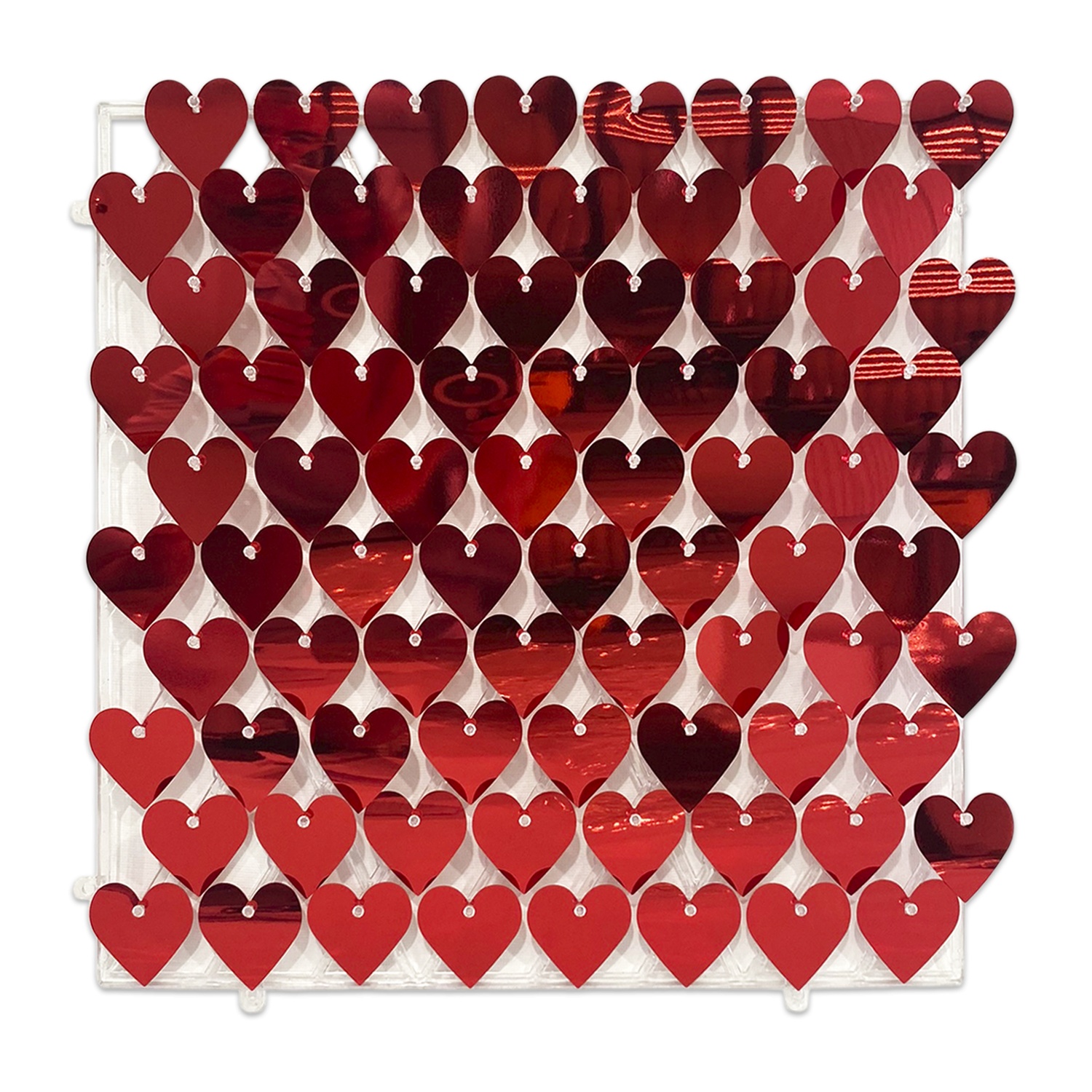 CORTINA PANEL CORAZONES 30*30 ROJA