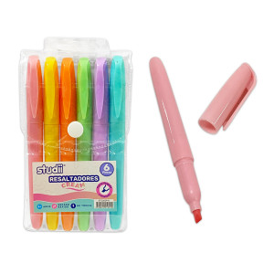 SET RESALTADOR COLOR PASTEL X6