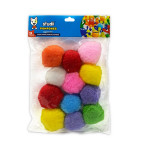 PAQUETE POMPONES DE COLORES PARA MANUALIDADES X12