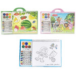 SET LIBRO PARA COLOREAR CON ACUARELAS Y CRAYONES