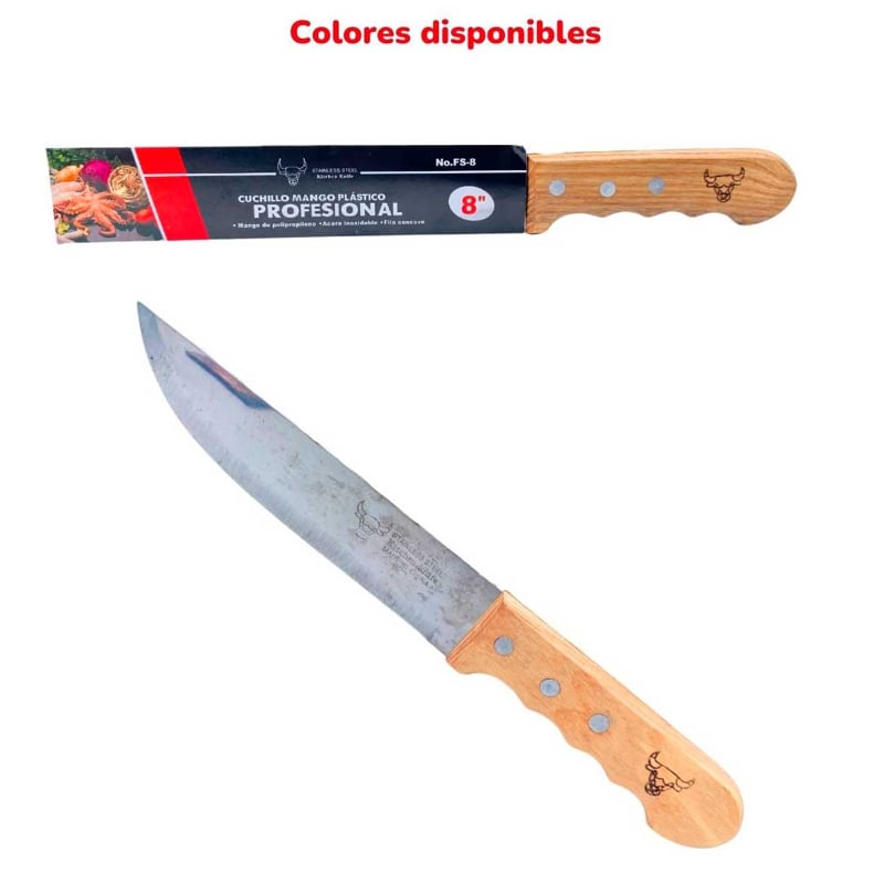 DZ. CUCHILLO CABO DE MADERA 8" FS-8