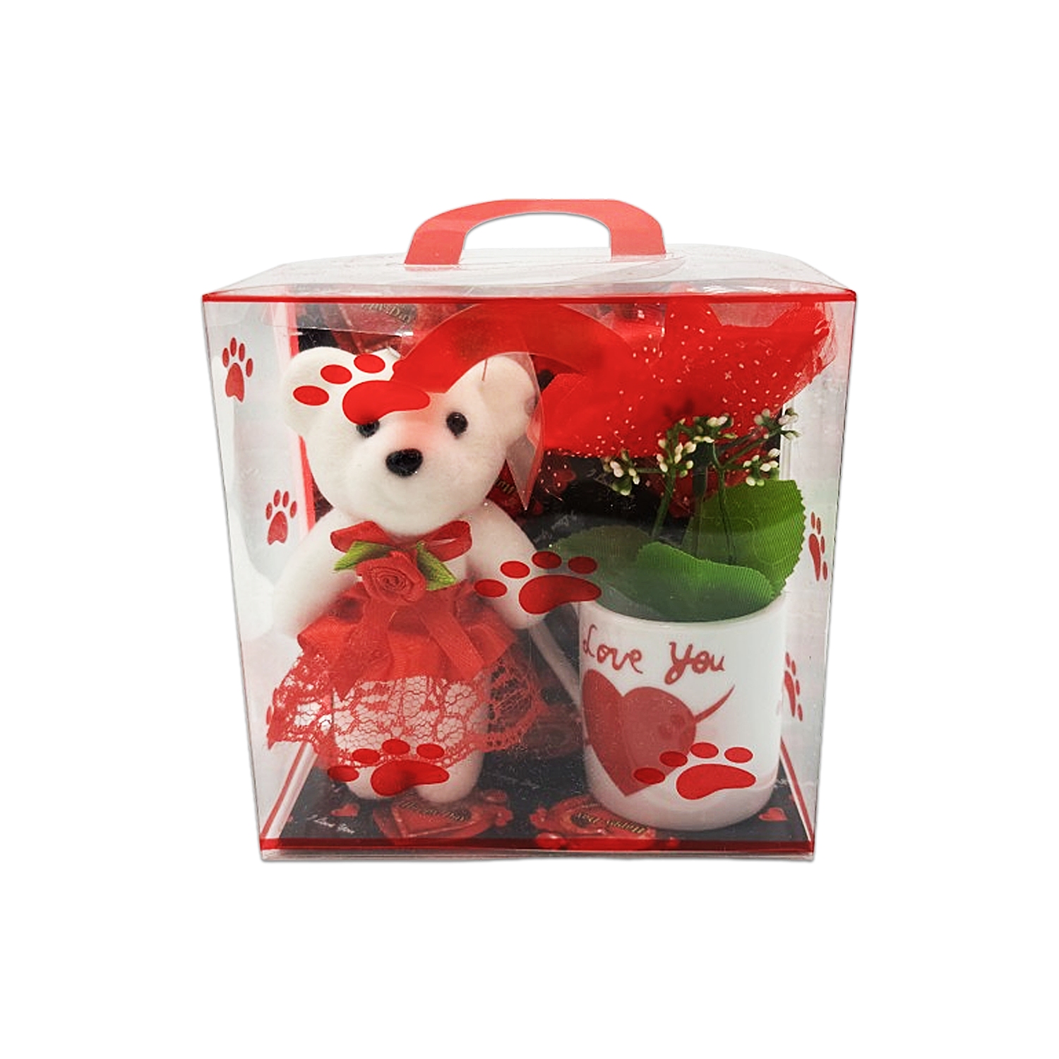 ADORNO OSO CON VASO EN BLISTER:
