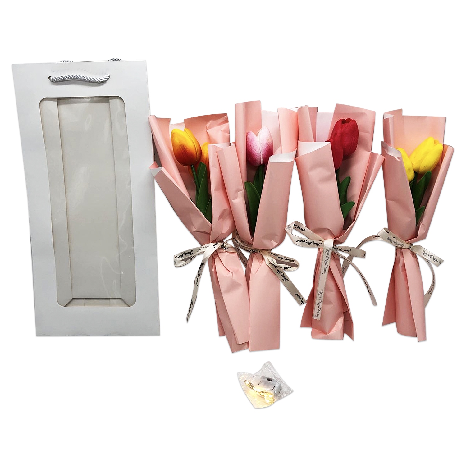 RAMO TULIPANES EN BOLSA DE REGALO:
