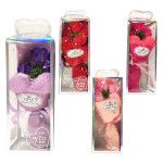 ROSAS X3 CON PELUCHE CORAZON EN BLISTER: