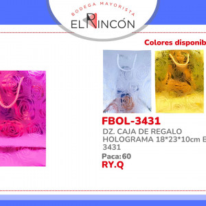DZ. CAJA DE REGALO HOLOGRAMA 18*23*10cm BMR-3431
