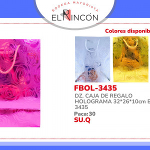 DZ. CAJA DE REGALO HOLOGRAMA 32*26*10cm BMR-3435