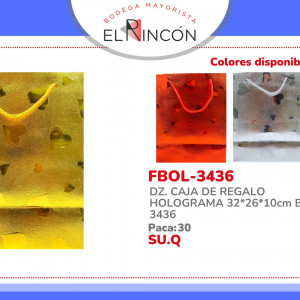 DZ. CAJA DE REGALO HOLOGRAMA 32*26*10cm BMR-3436