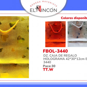 DZ. CAJA DE REGALO HOLOGRAMA 42*30*12cm BMR-3440