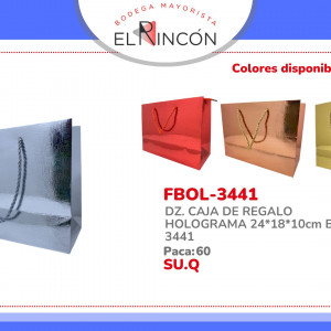 DZ. CAJA DE REGALO HOLOGRAMA 24*18*10cm BMR-3441