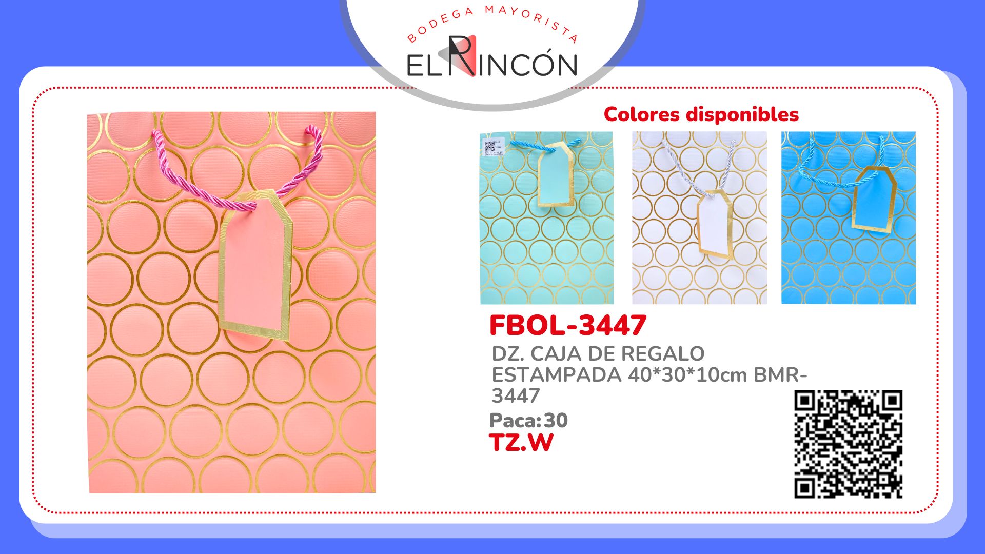 DZ. CAJA DE REGALO ESTAMPADA 40*30*10cm BMR-3447