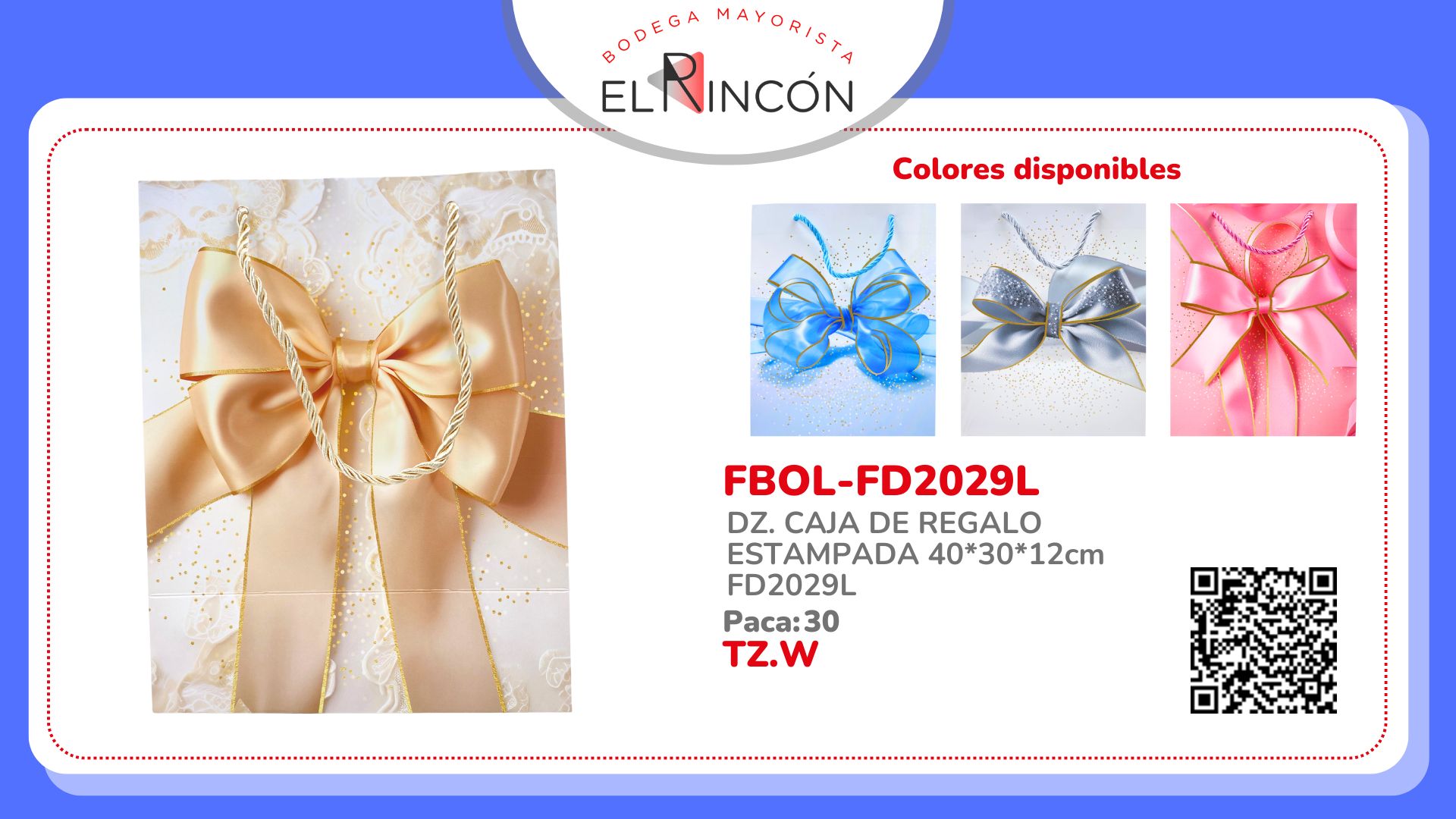 DZ. CAJA DE REGALO ESTAMPADA 40*30*12cm FD2029L