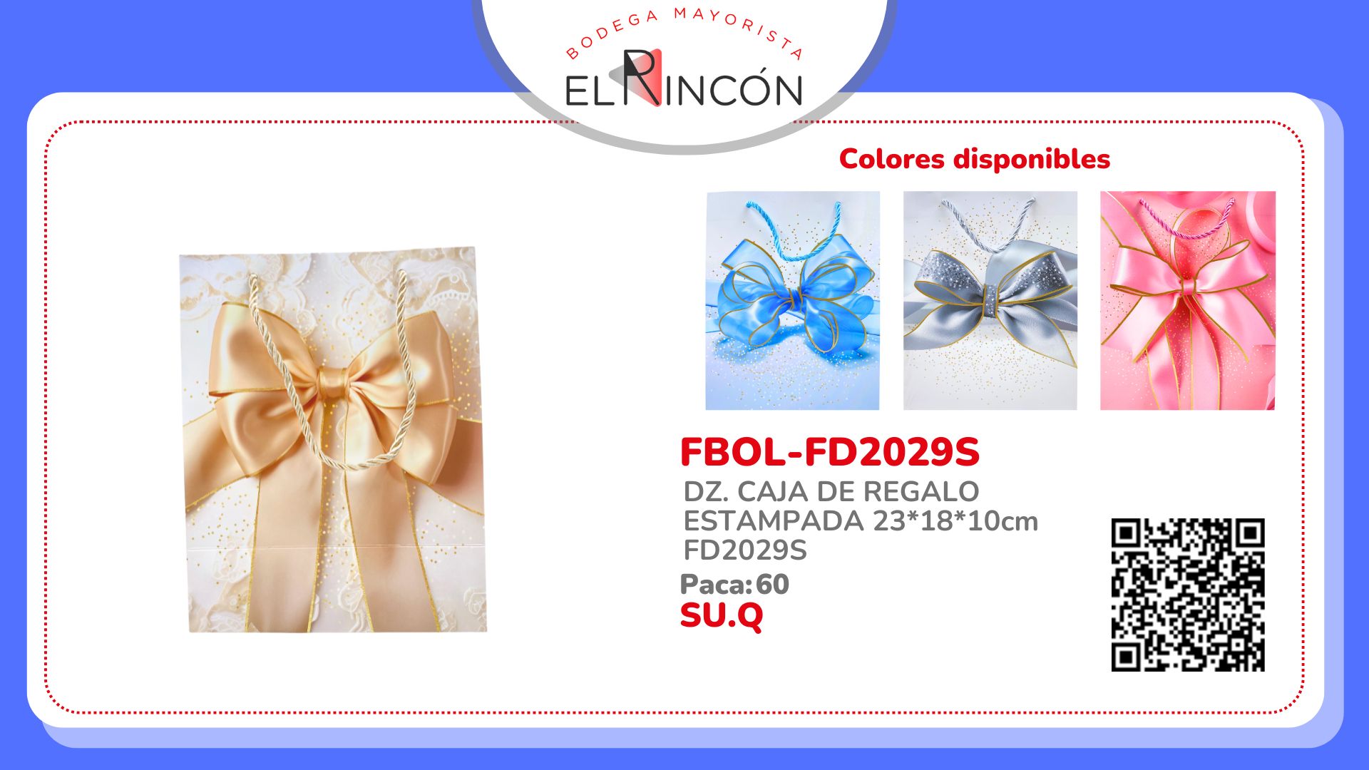 DZ. CAJA DE REGALO ESTAMPADA 23*18*10cm FD2029S