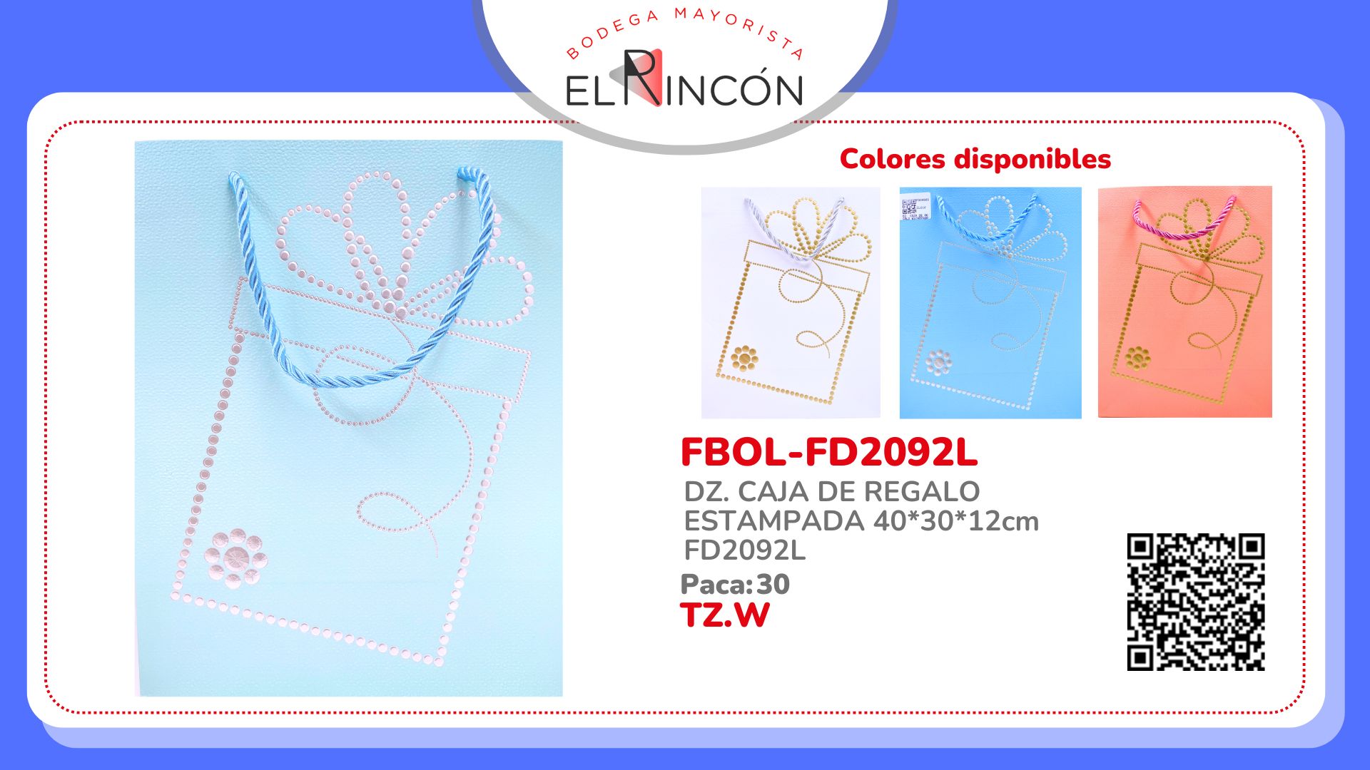 DZ. CAJA DE REGALO ESTAMPADA 40*30*12cm FD2092L