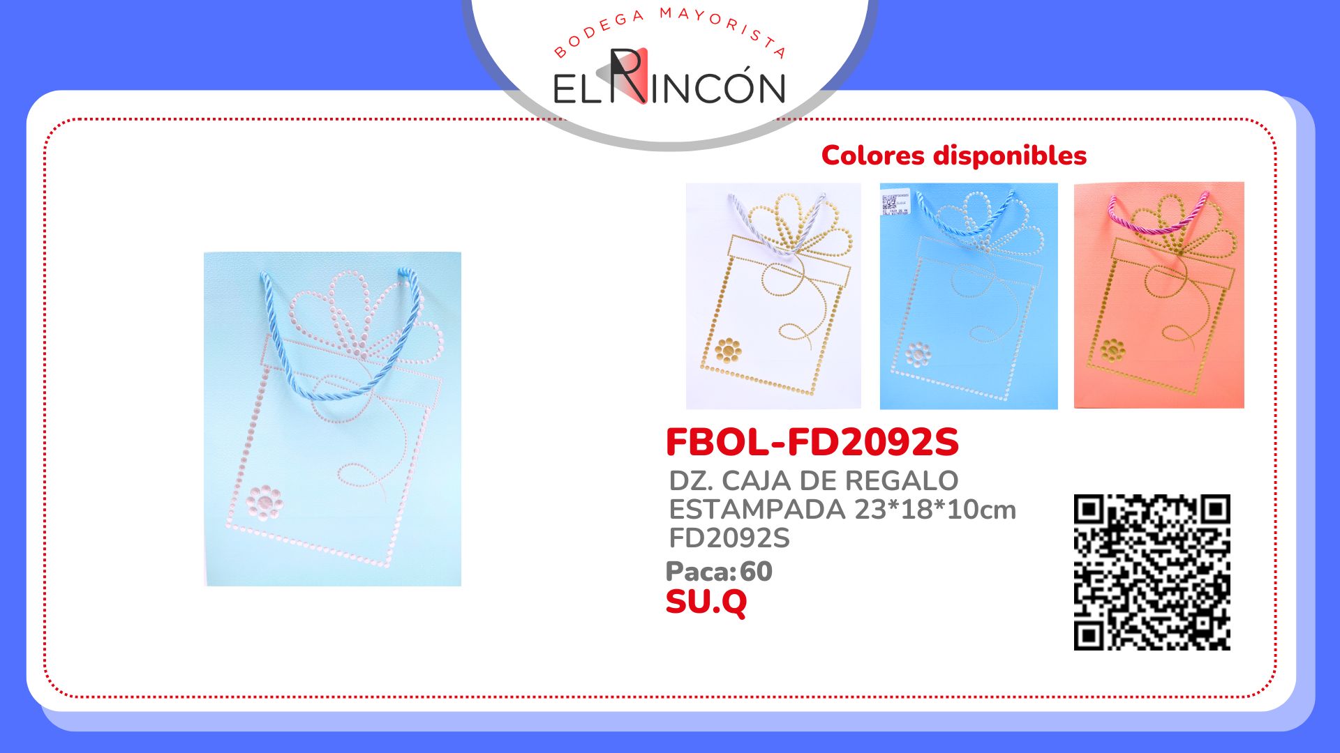 DZ. CAJA DE REGALO ESTAMPADA 23*18*10cm FD2092S