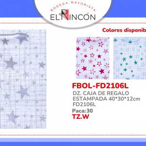 DZ. CAJA DE REGALO ESTAMPADA 40*30*12cm FD2106L