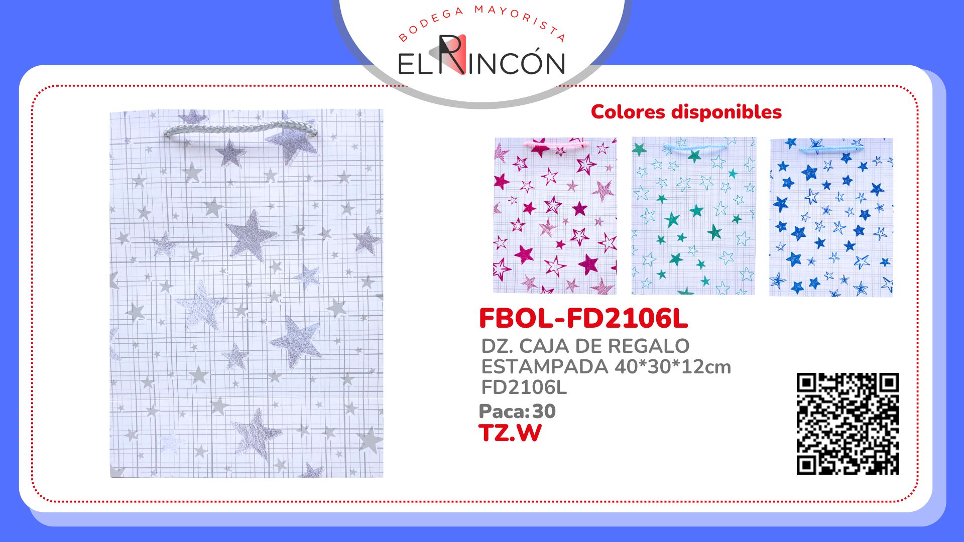 DZ. CAJA DE REGALO ESTAMPADA 40*30*12cm FD2106L
