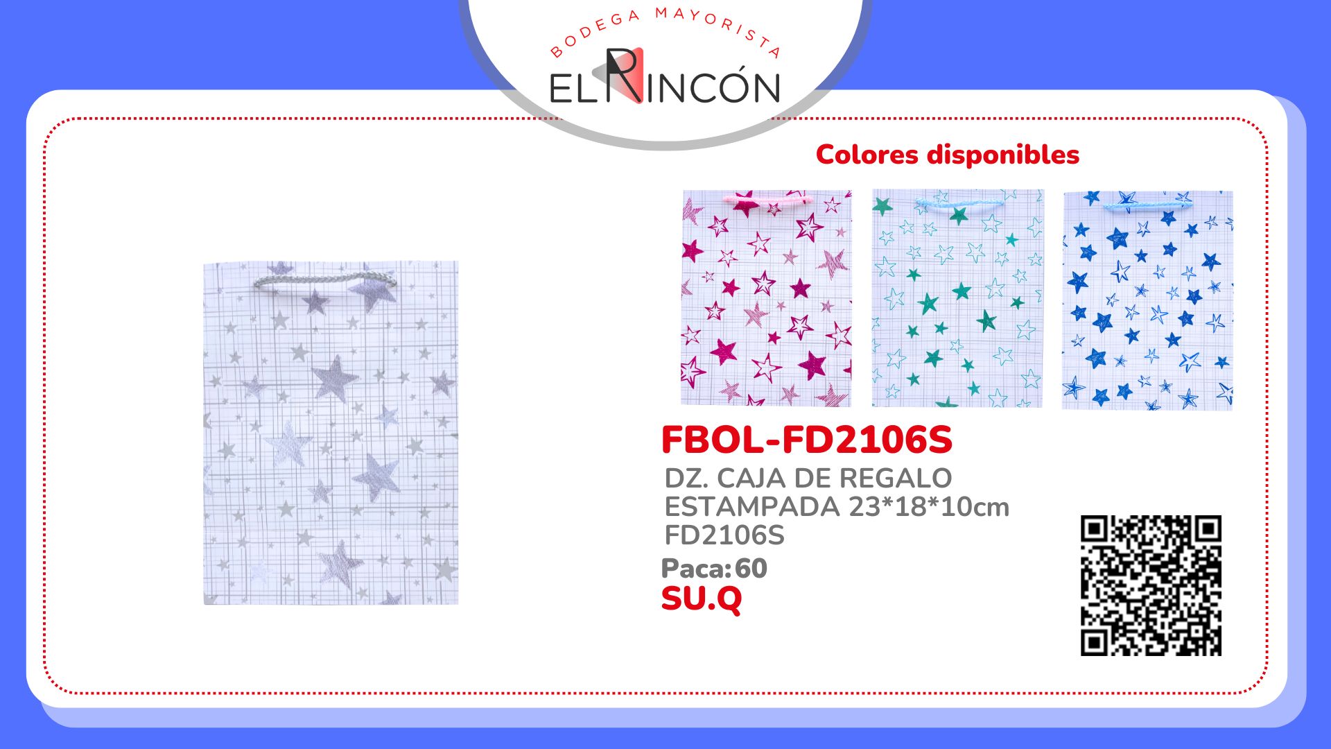 DZ. CAJA DE REGALO ESTAMPADA 23*18*10cm FD2106S