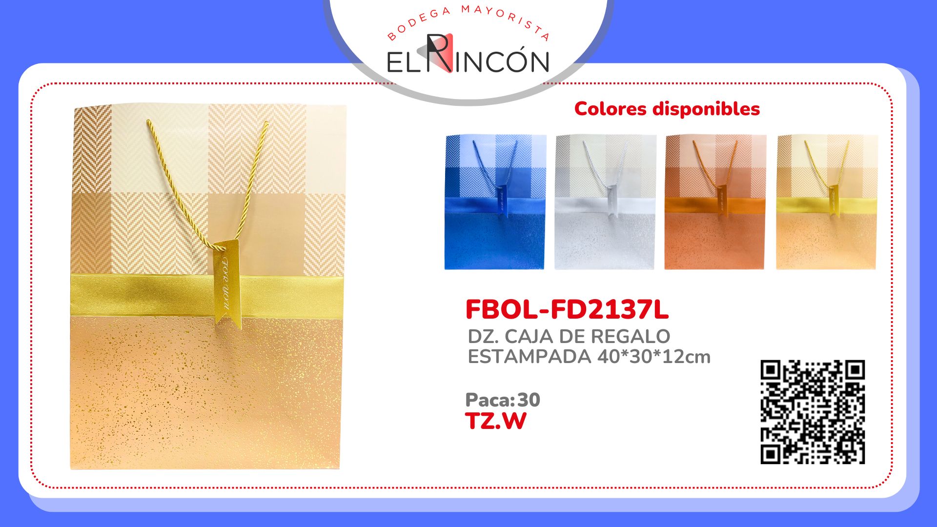 DZ. CAJA DE REGALO ESTAMPADA 40*30*12cm FD2137L
