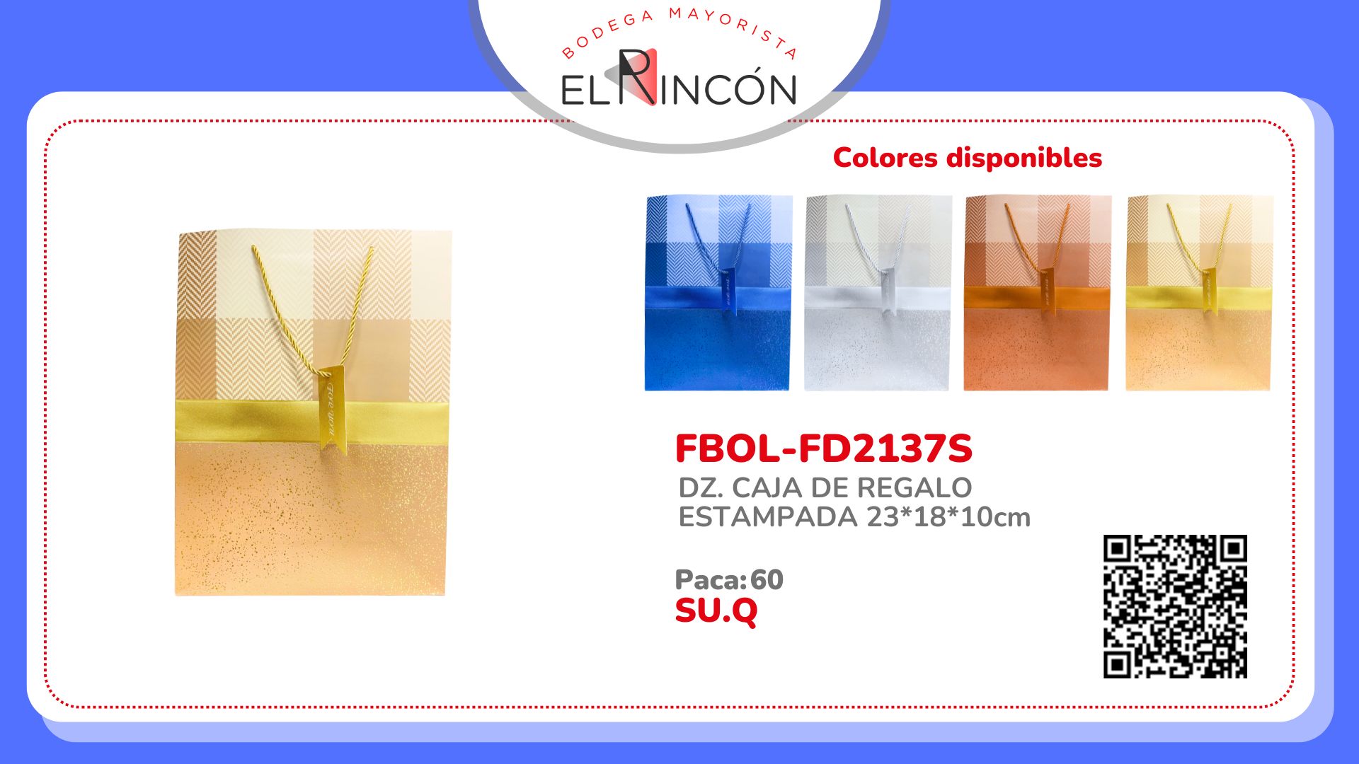 DZ. CAJA DE REGALO ESTAMPADA 23*18*10cm FD2137S
