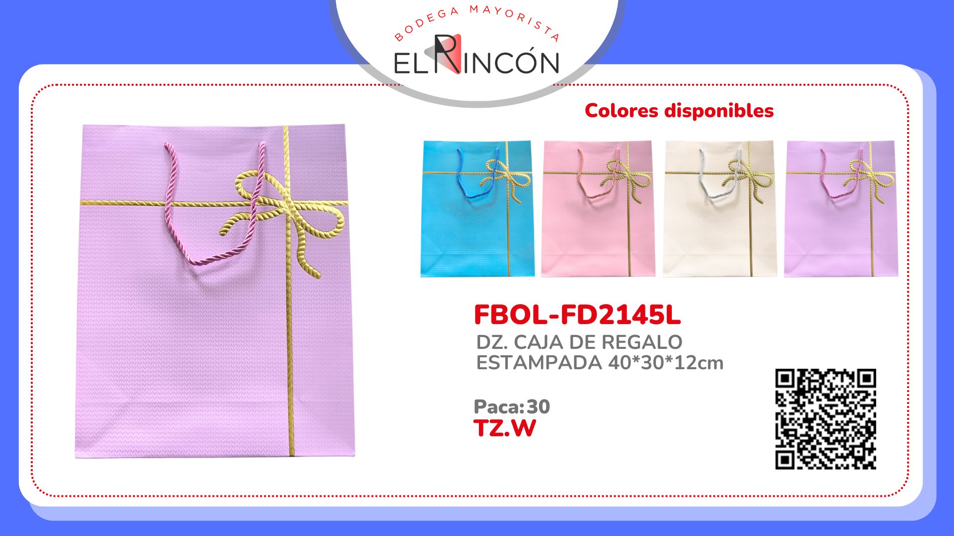 DZ. CAJA DE REGALO ESTAMPADA 40*30*12cm FD2145L