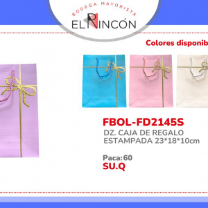 DZ. CAJA DE REGALO ESTAMPADA 23*18*10cm FD2145S