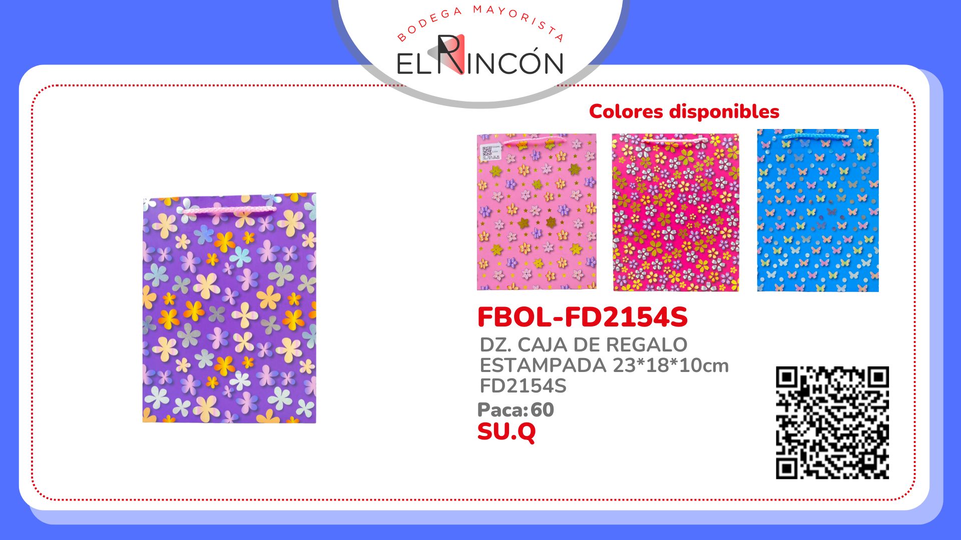 DZ. CAJA DE REGALO ESTAMPADA 23*18*10cm FD2154S