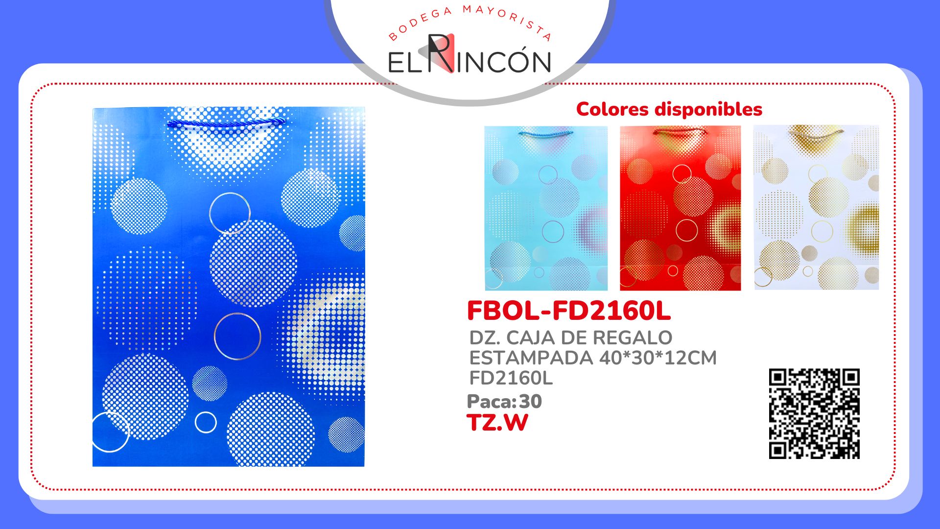 DZ. CAJA DE REGALO ESTAMPADA 40*30*12CM FD2160L