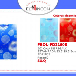 DZ. CAJA DE REGALO ESTAMPADA 23.5*19.5*8cm FD2160S