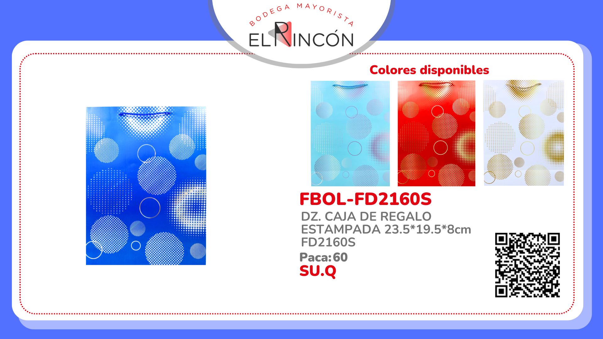 DZ. CAJA DE REGALO ESTAMPADA 23.5*19.5*8cm FD2160S