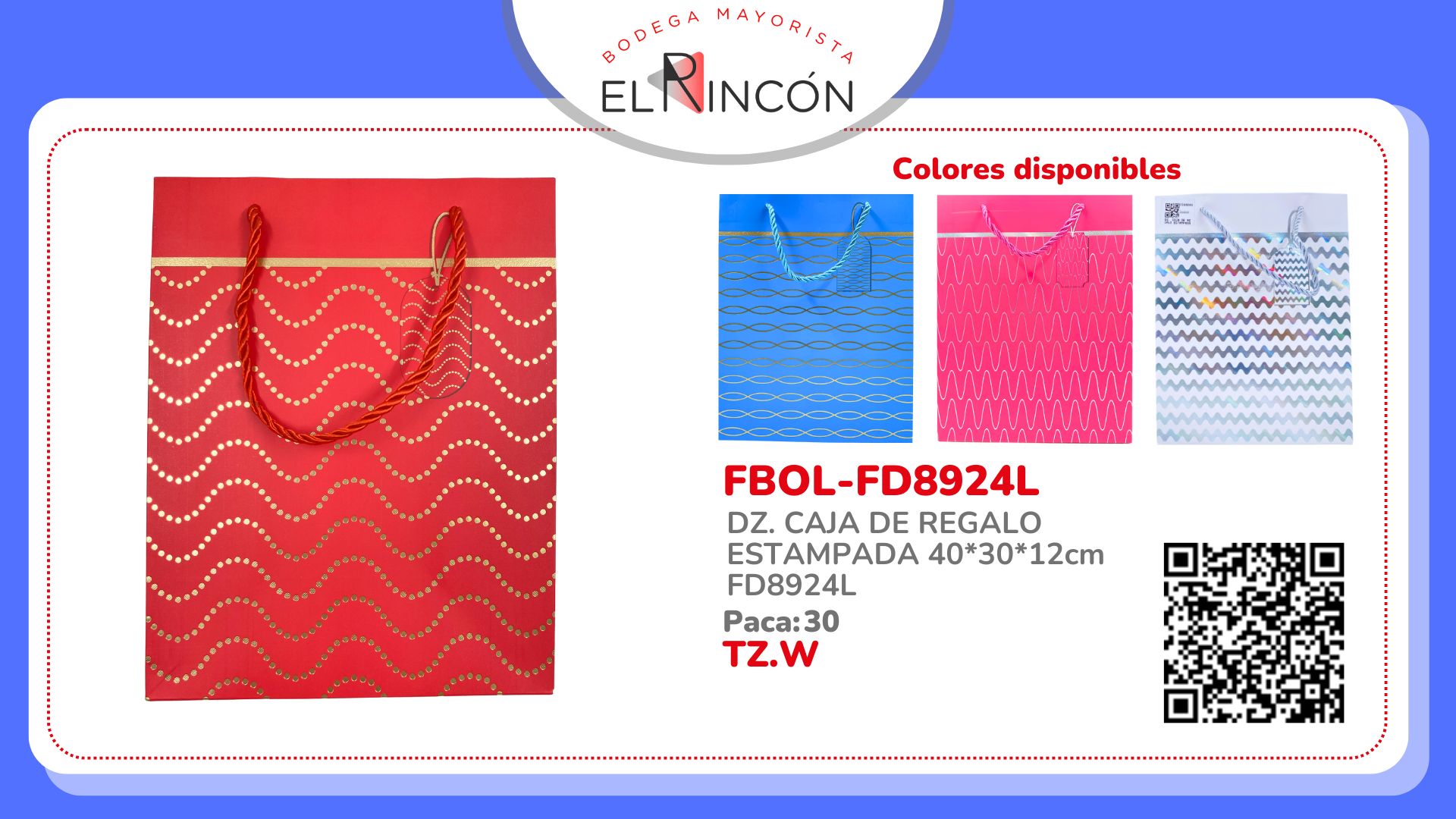 DZ. CAJA DE REGALO ESTAMPADA 40*30*12cm FD8924L