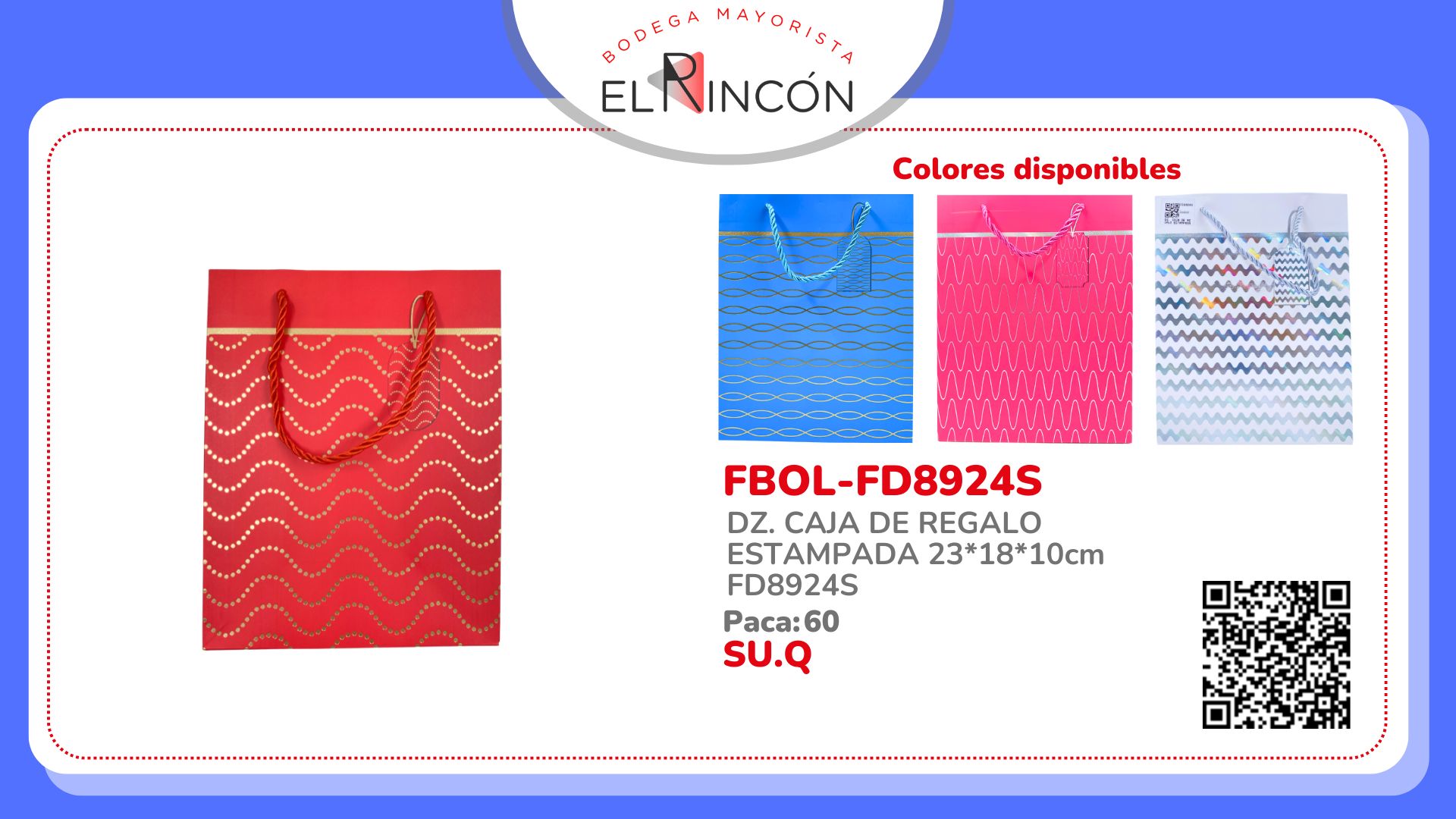 DZ. CAJA DE REGALO ESTAMPADA 23*18*10cm FD8924S