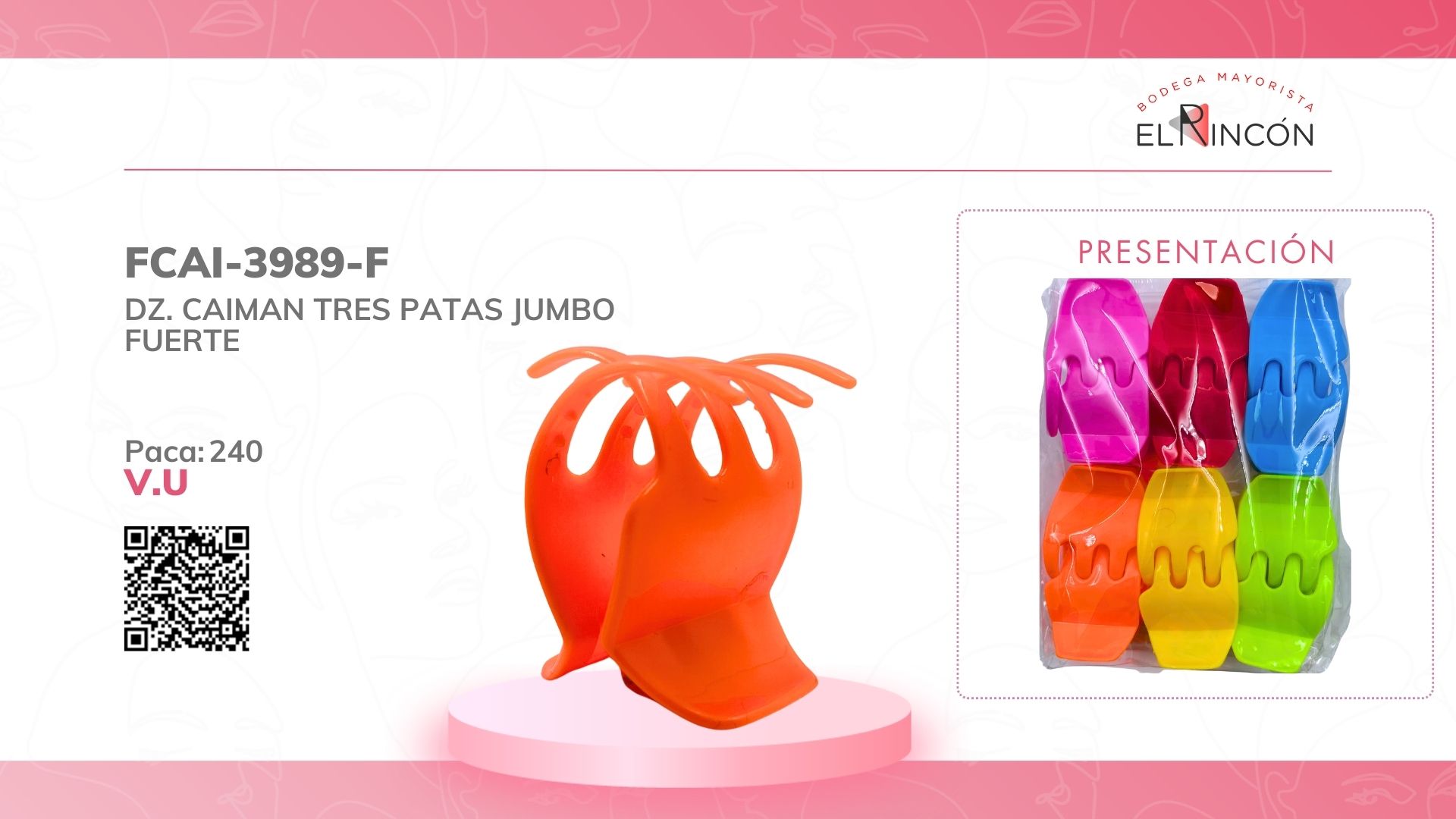 DZ. CAIMAN TRES PATAS JUMBO FUERTE BMR-3989-F