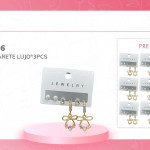 DZ. TOPO Y ARETE LUJO*3PCS BMR-4021-6