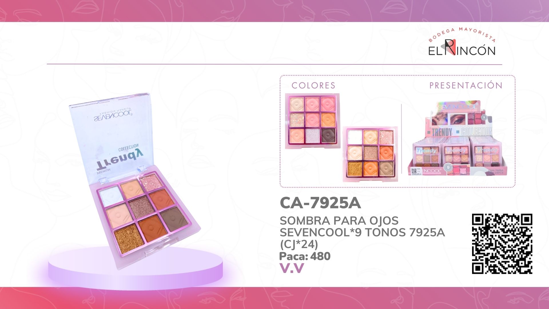 SOMBRA PARA OJOS SEVENCOOL*9 TONOS 7925A (CJ*24)