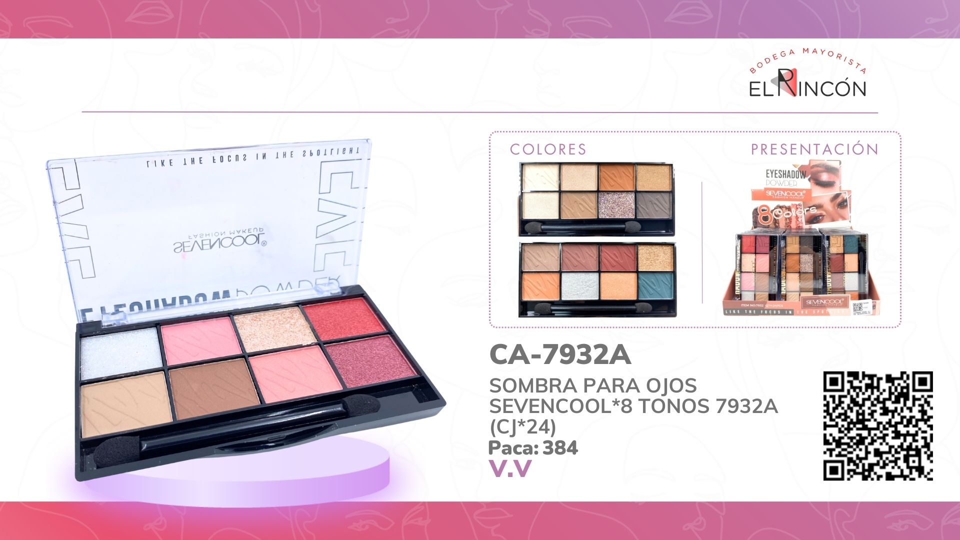 SOMBRA PARA OJOS SEVENCOOL*8 TONOS 7932A (CJ*24)