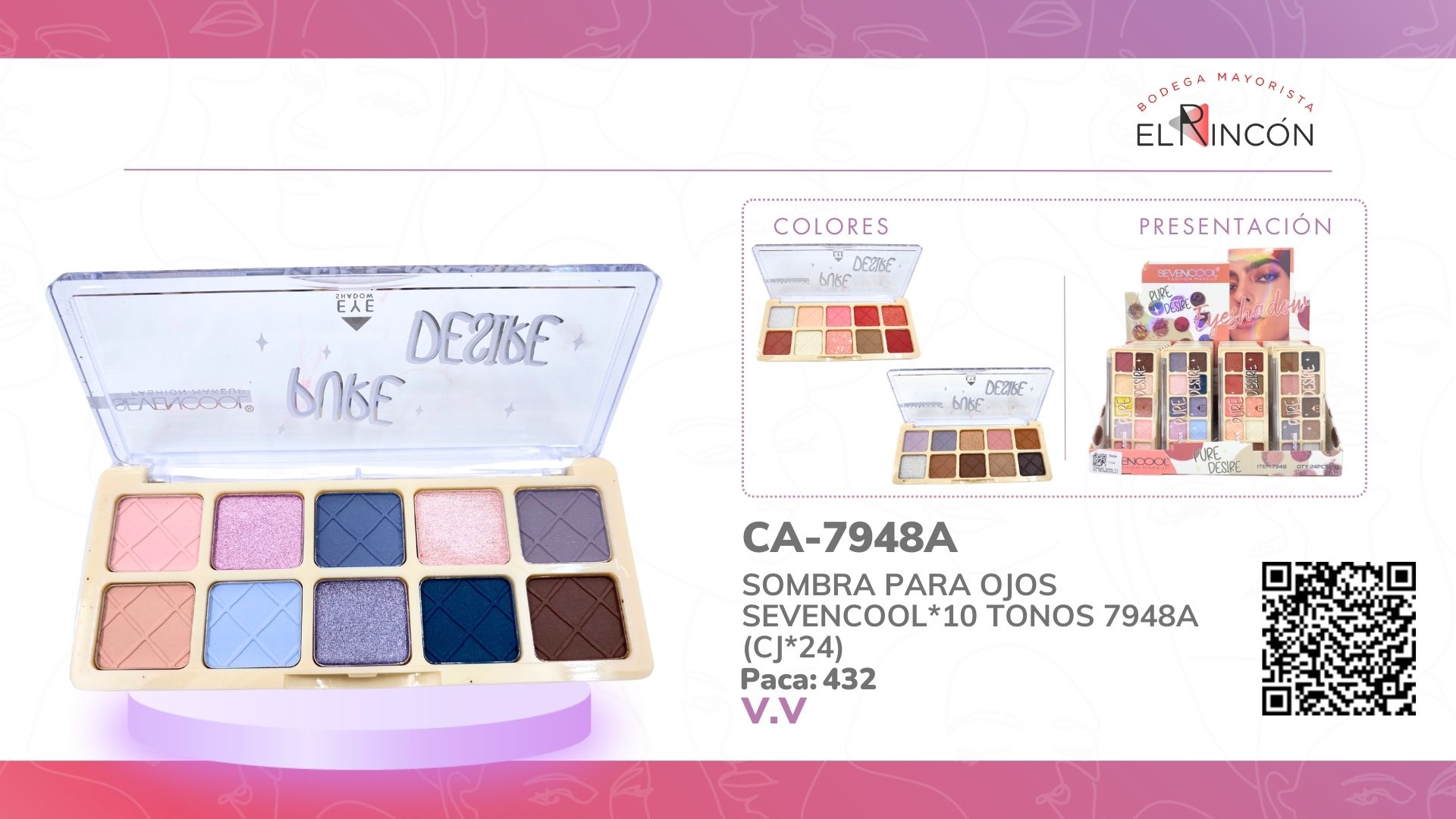 SOMBRA PARA OJOS SEVENCOOL*10 TONOS 7948A (CJ*24)