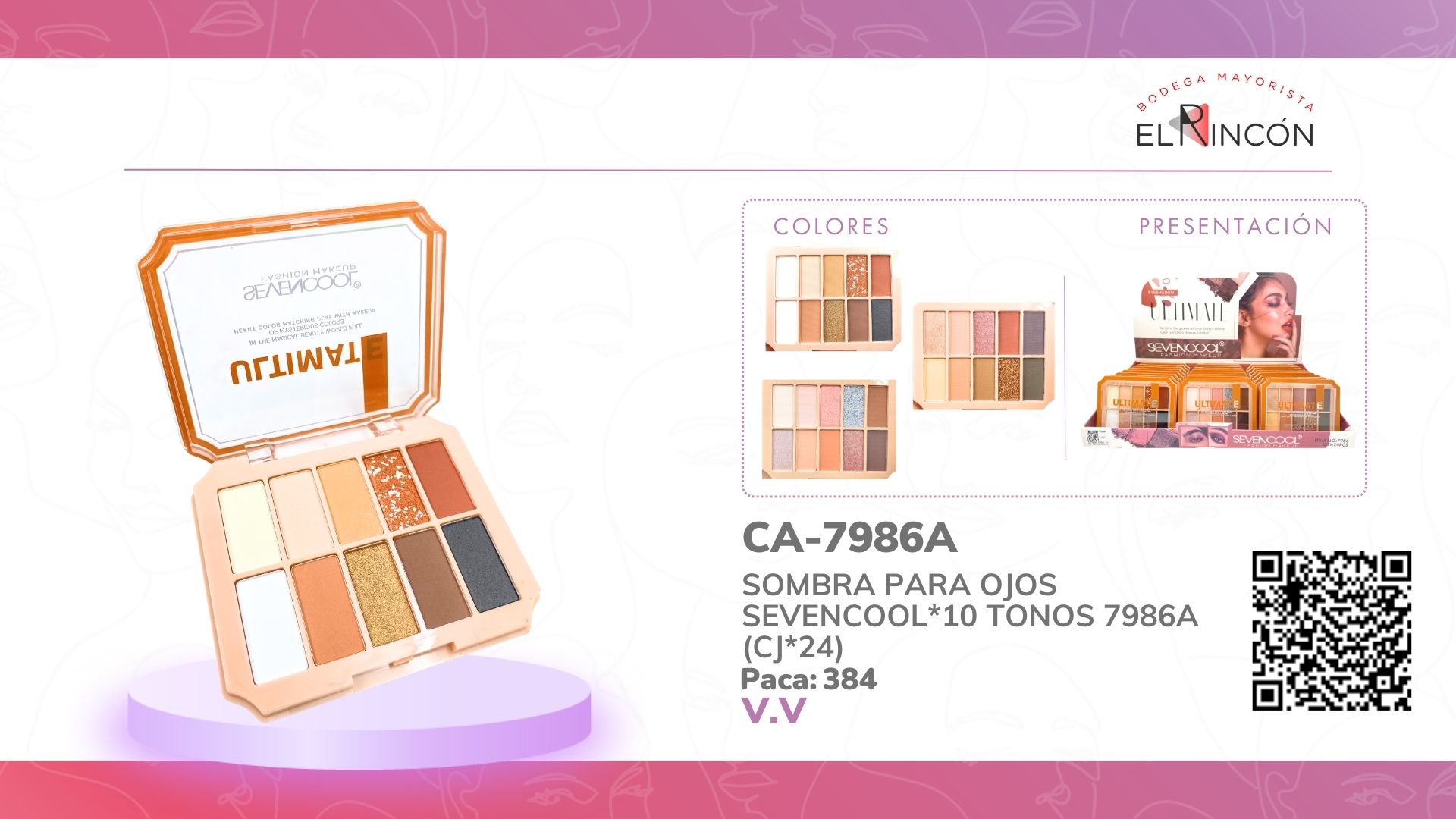 SOMBRA PARA OJOS SEVENCOOL*10 TONOS 7986A (CJ*24)