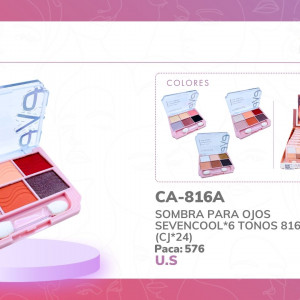 SOMBRA PARA OJOS SEVENCOOL*6 TONOS 816A (CJ*24)