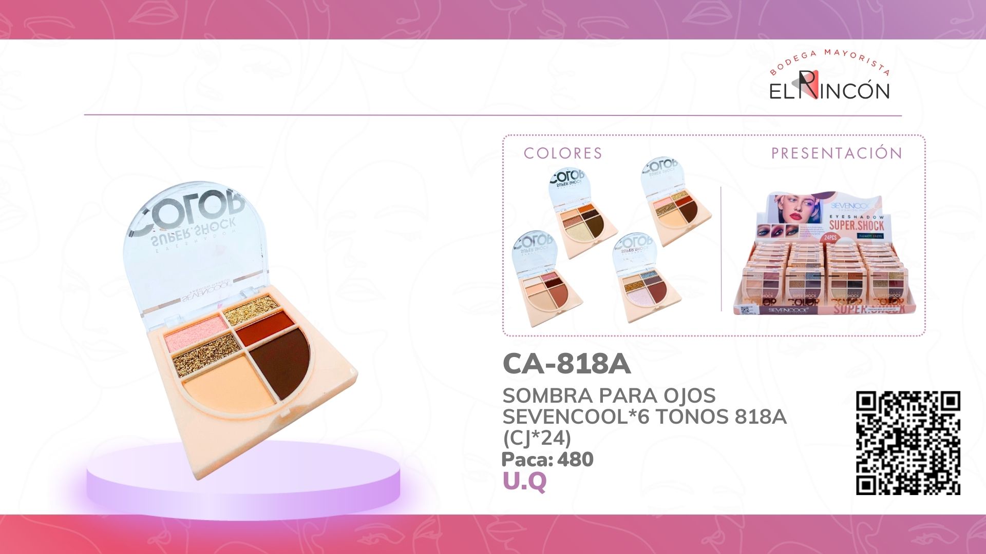 SOMBRA PARA OJOS SEVENCOOL*6 TONOS 818A (CJ*24)
