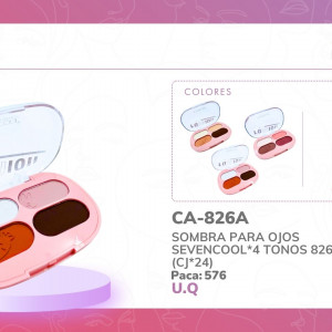SOMBRA PARA OJOS SEVENCOOL*4 TONOS 826A (CJ*24)