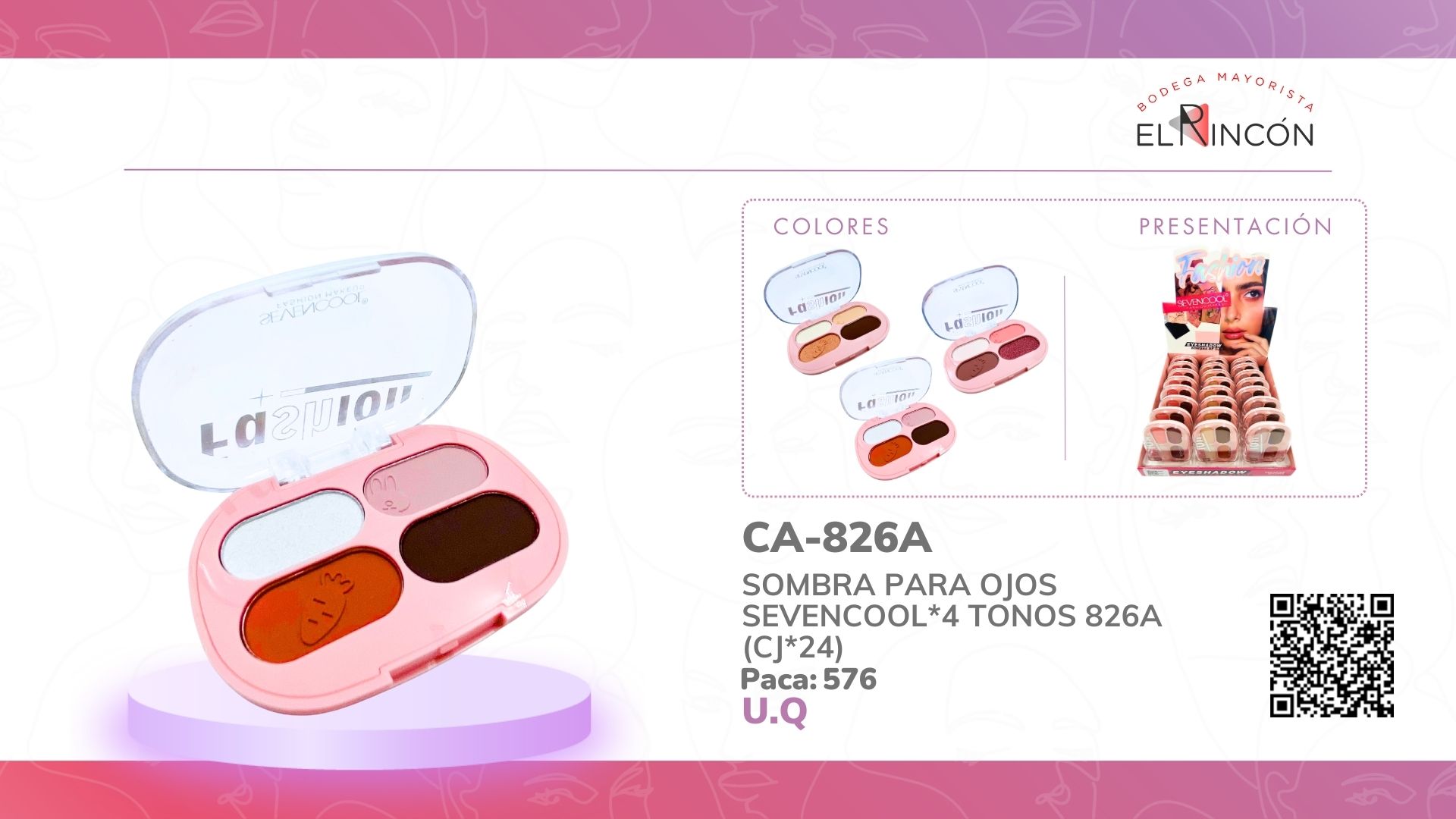 SOMBRA PARA OJOS SEVENCOOL*4 TONOS 826A (CJ*24)