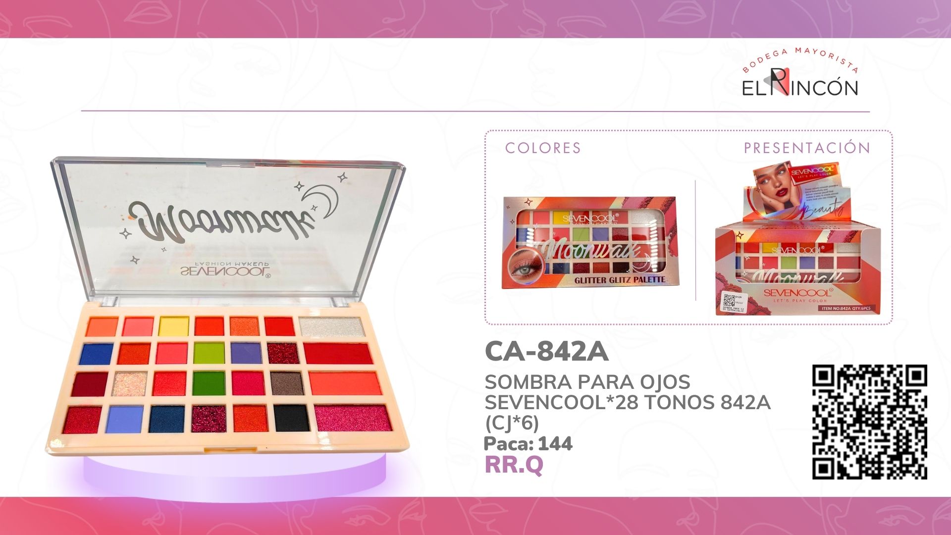 SOMBRA PARA OJOS SEVENCOOL*28 TONOS 842A (CJ*6)