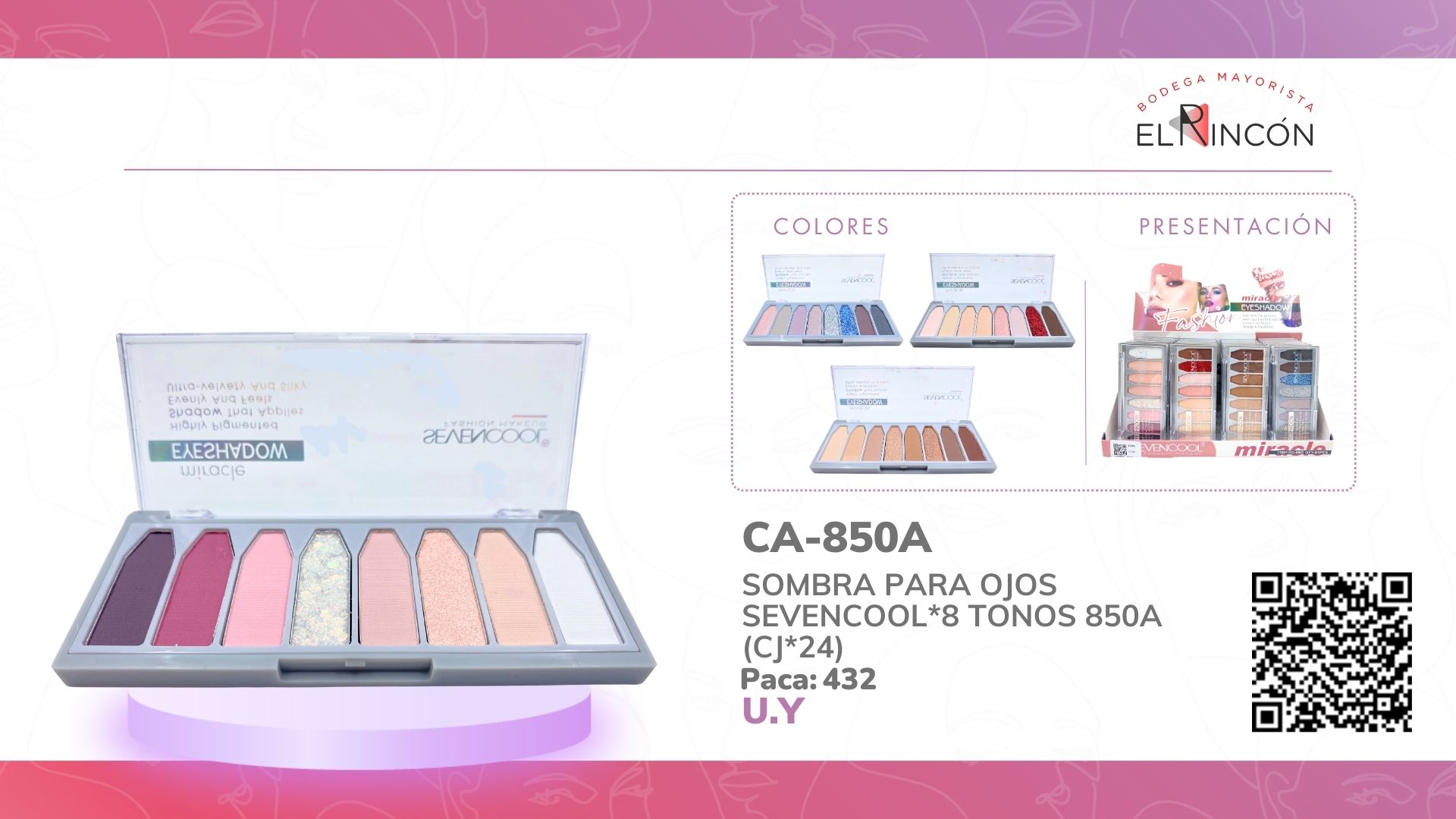SOMBRA PARA OJOS SEVENCOOL*8 TONOS 850A (CJ*24)