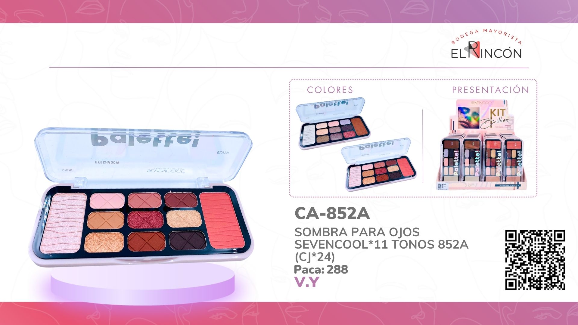 SOMBRA PARA OJOS SEVENCOOL*11 TONOS 852A (CJ*24)