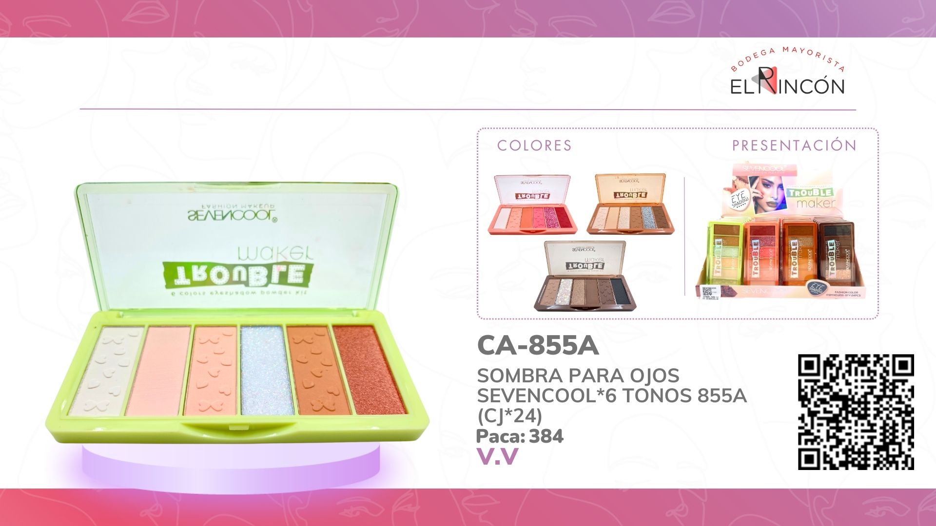 SOMBRA PARA OJOS SEVENCOOL*6 TONOS 855A (CJ*24)