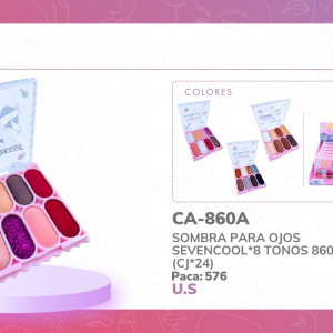 SOMBRA PARA OJOS SEVENCOOL*8 TONOS 860A (CJ*24)