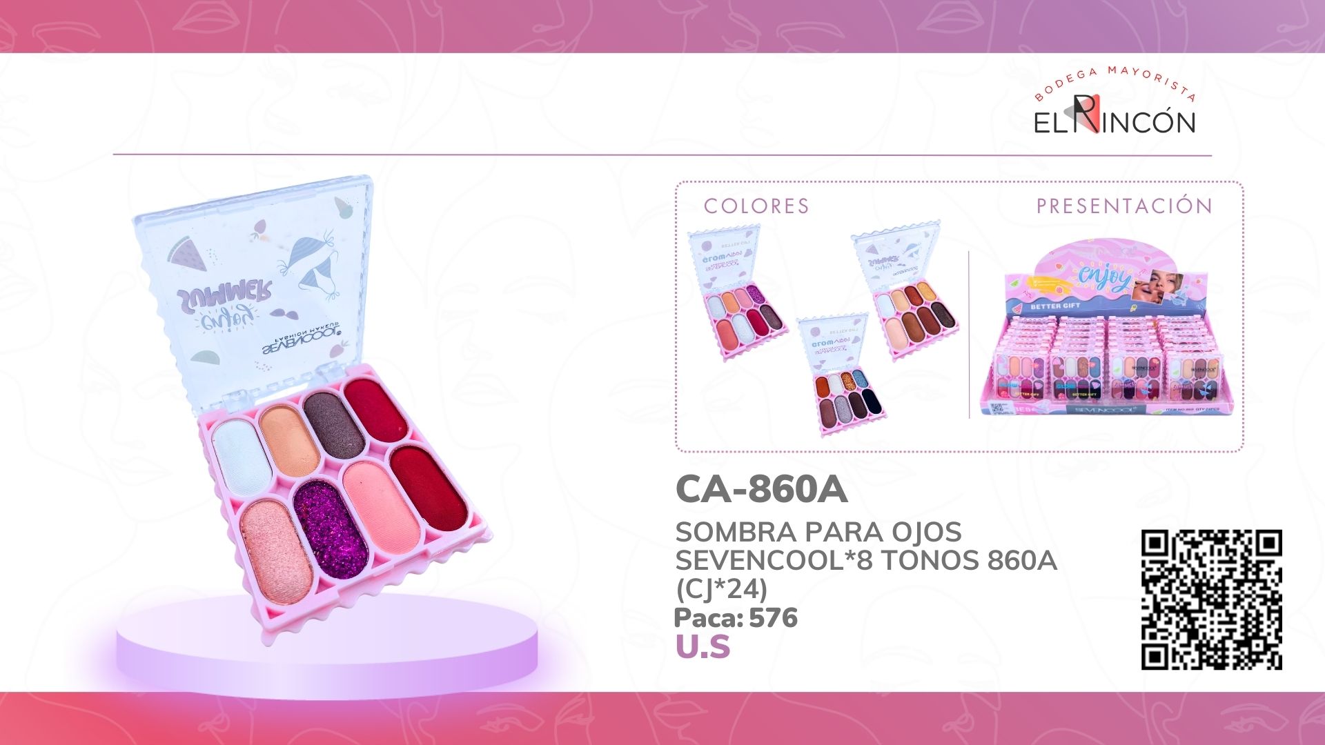 SOMBRA PARA OJOS SEVENCOOL*8 TONOS 860A (CJ*24)