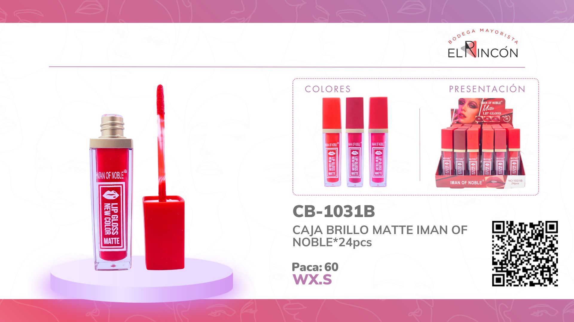 CAJA BRILLO MATTE IMAN OF NOBLE*24pcs 1031B