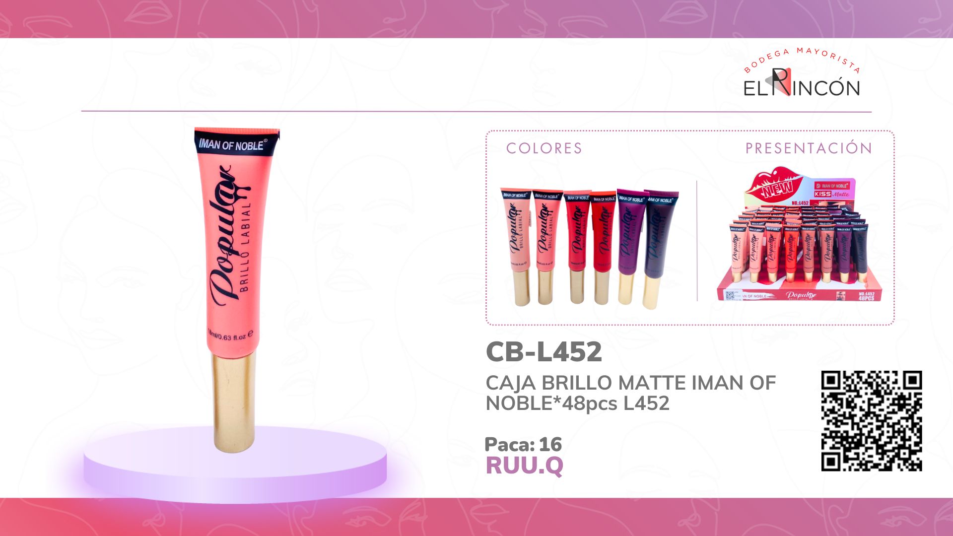CAJA BRILLO MATTE IMAN OF NOBLE*48pcs L452