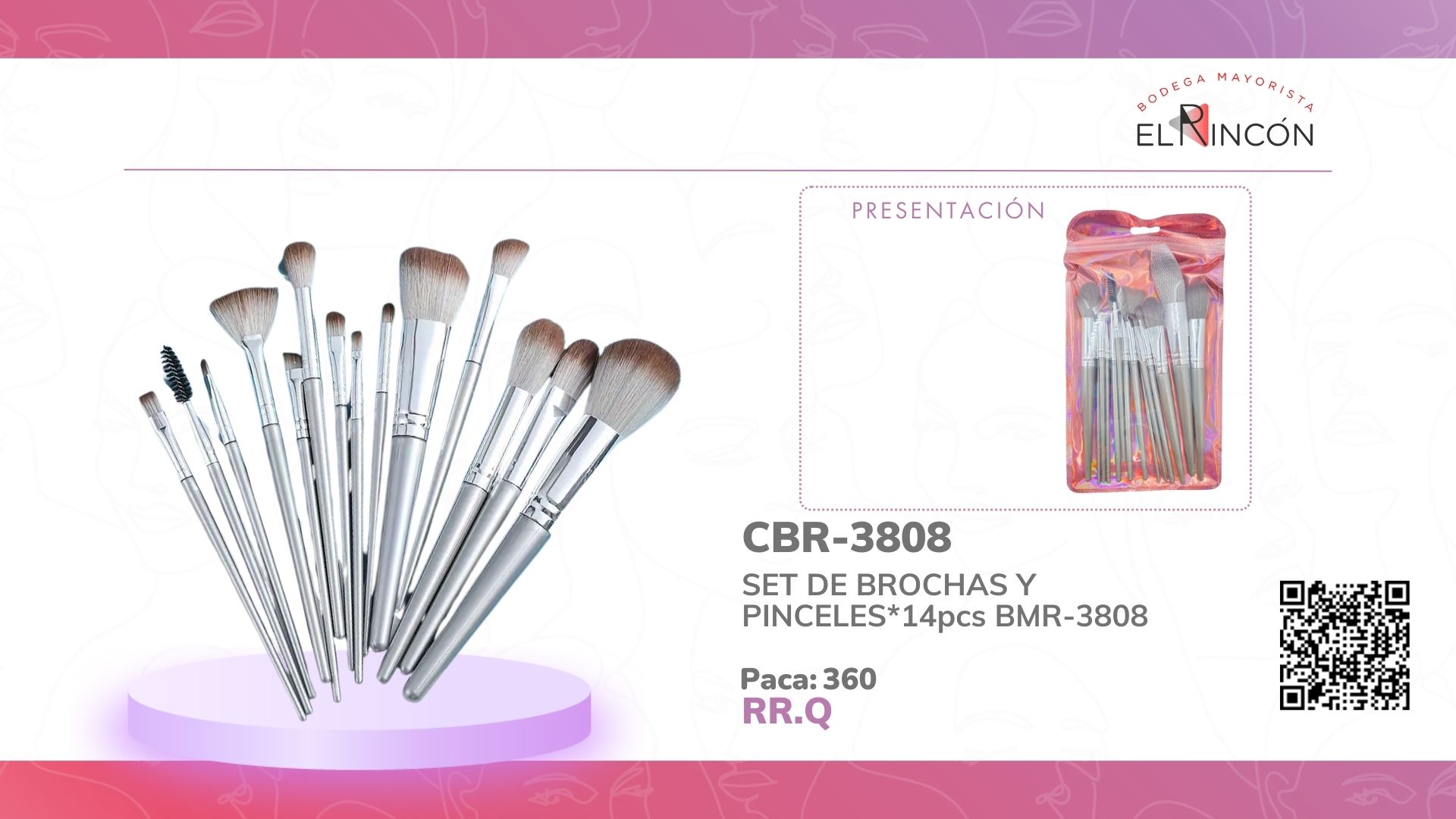 SET DE BROCHAS Y PINCELES*14pcs BMR-3808
